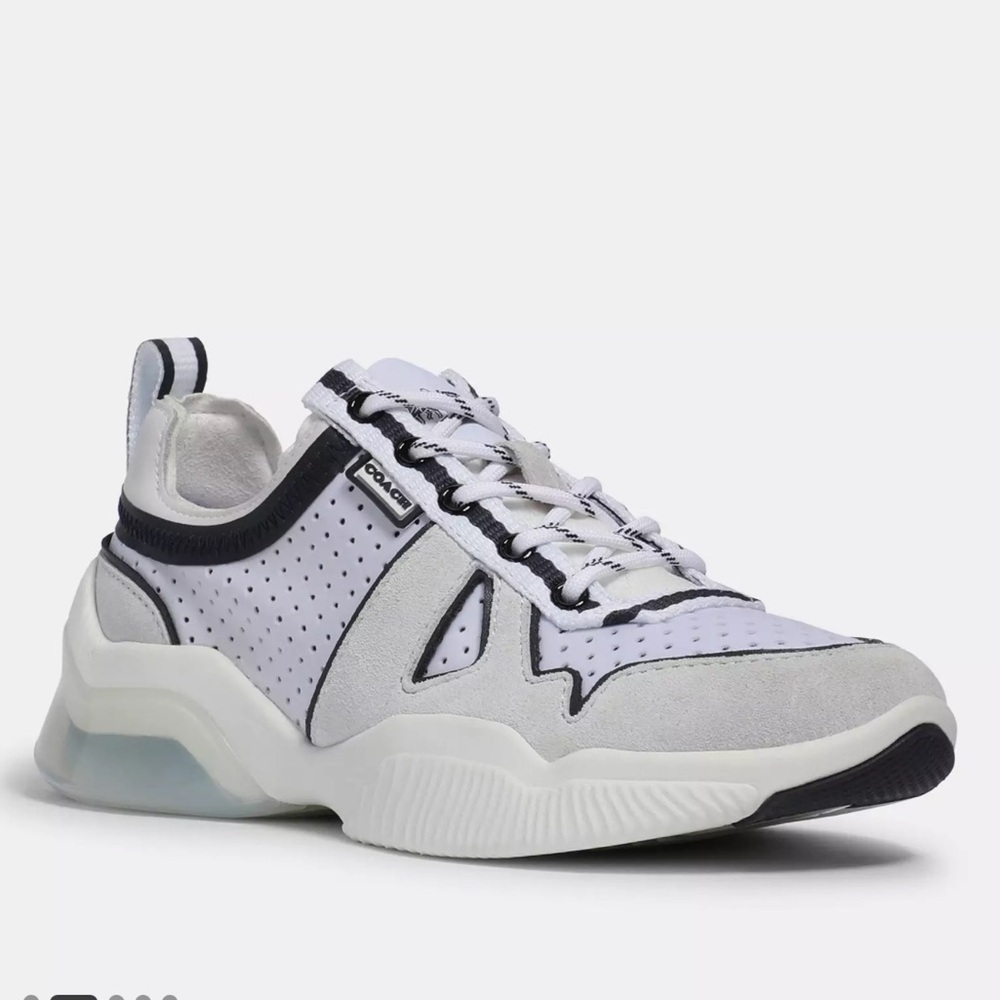 COACH- NWT Citysole Neo Runner White and Navy Blue Lace Up Sneakers Size 7.5.